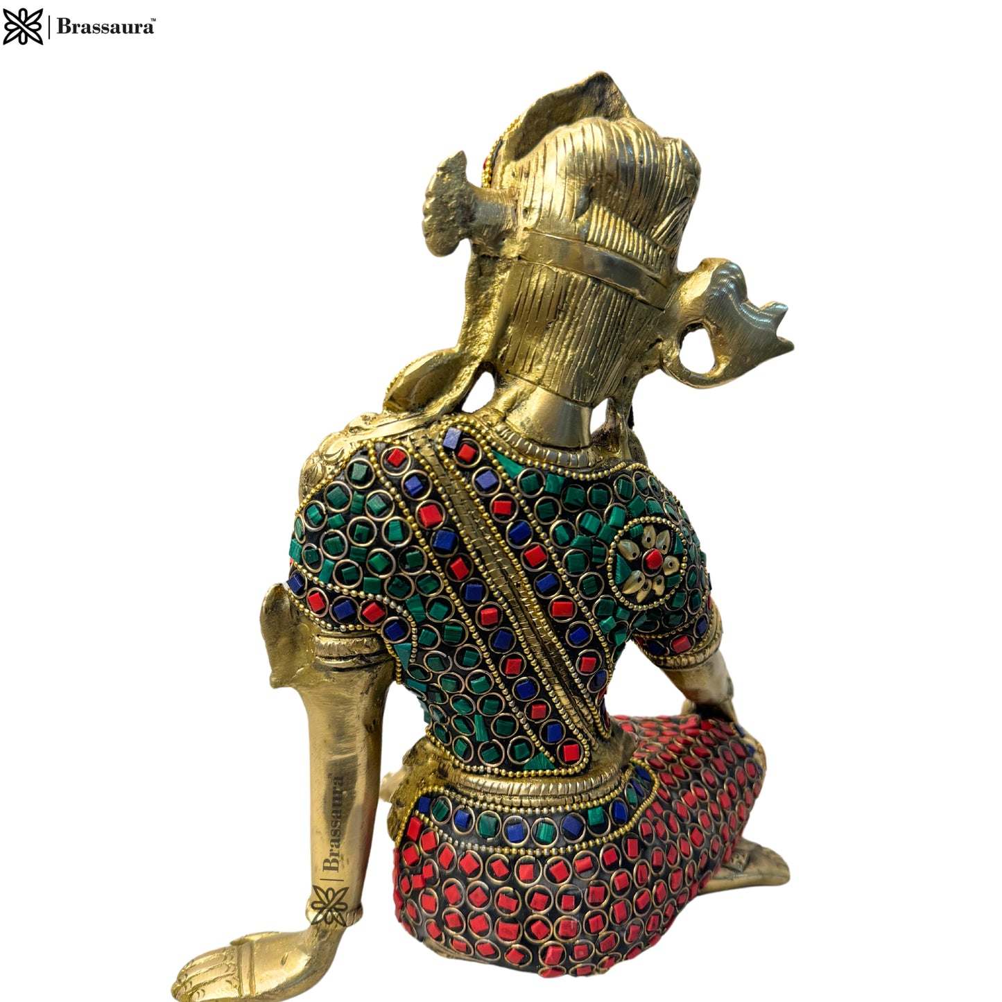 Brass Gem Stone Indra Dev Murti for Home and Decor Height 28 cm Weight 3.20 Kg