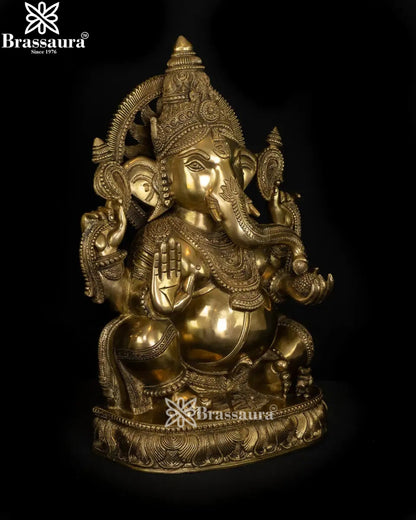 Brass Ganesha Statue Weight 21 Kg And Height 19.5 Inch