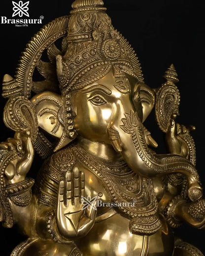 Brass Ganesha Statue Weight 21 Kg And Height 19.5 Inch