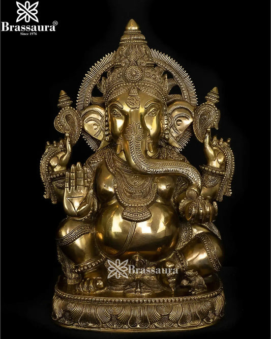 Brass Ganesha Statue Weight 21 Kg And Height 19.5 Inch