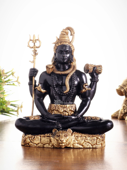ब्रैसौरा™ पीतल की शिव प्रतिमा – ऊँचाई 6 इंच और वज़न 2.5 किग्रा | हिंदू देवता की मूर्ति