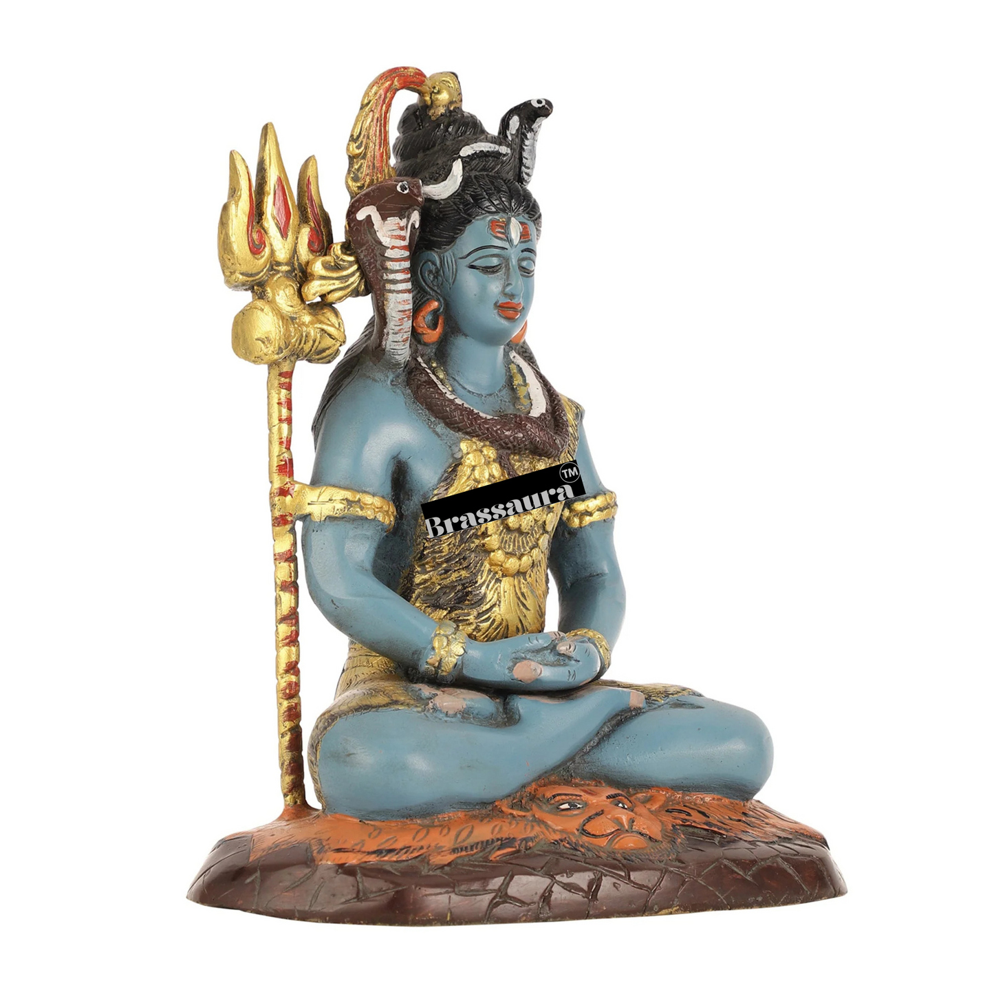 Brassaura™ Brass Shiva Idol – Height 10.5 Inches & Weight 6 Kgs | Spiritual Home Décor