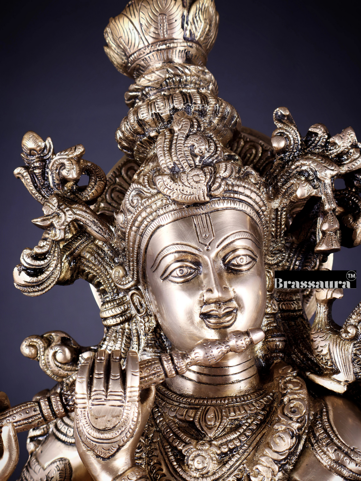 Brassaura™ Brass Radha-Krishna Idol – Height 27 Inches & Weight 40 Kgs | Spiritual Home Accent