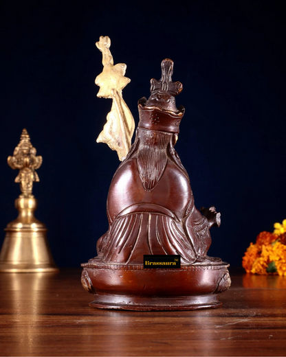 Brassaura™ Brass Guru Rinpoche (Padmasambhava) Statue – Height 6.5 Inches | Weight 0.669 Kgs | Dual-Tone Finish