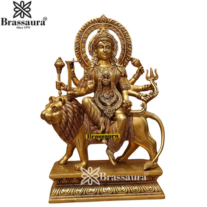 Brass Durga Idol for Home Temple and Decor Height 17 Inches & Weight 14 Kgs