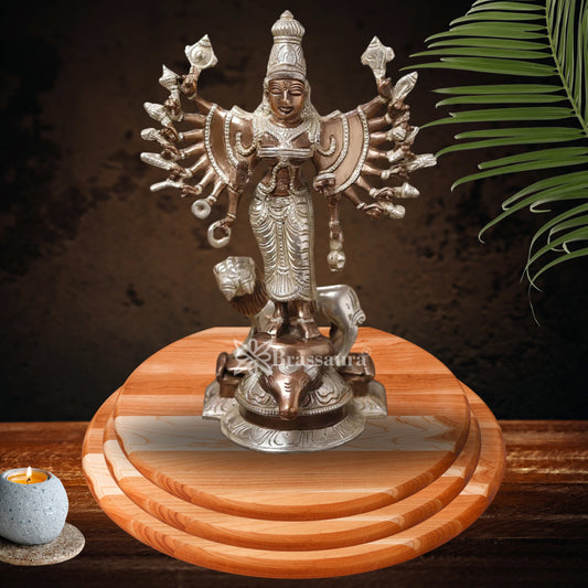 Brassaura™ Pure Brass Durga Mata Idol – 9.5 Inches, 2.84 Kgs | Majestic Home Decor