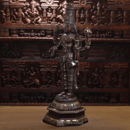Brass Balaji Standing Idol, Radiant Heritage ,Antique Copper Accents, 39" Inch & Weight 36.65 Kg