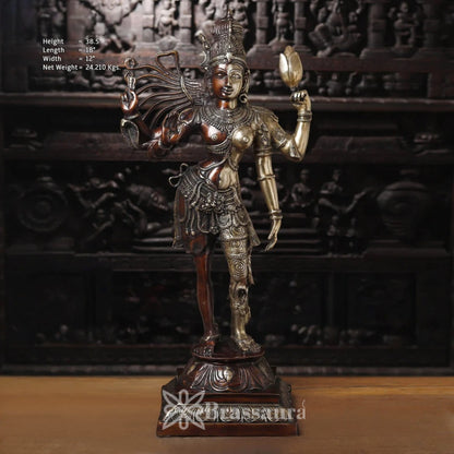 Brass Aardhnareshwar Statue Weight 24.21 Kg And Height 38.5 Inch