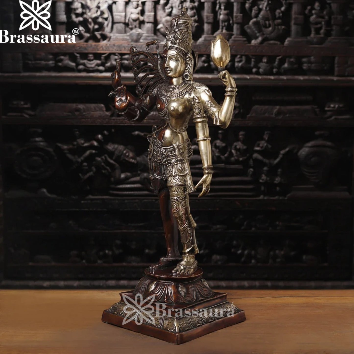 Brass Aardhnareshwar Statue Weight 24.21 Kg And Height 38.5 Inch