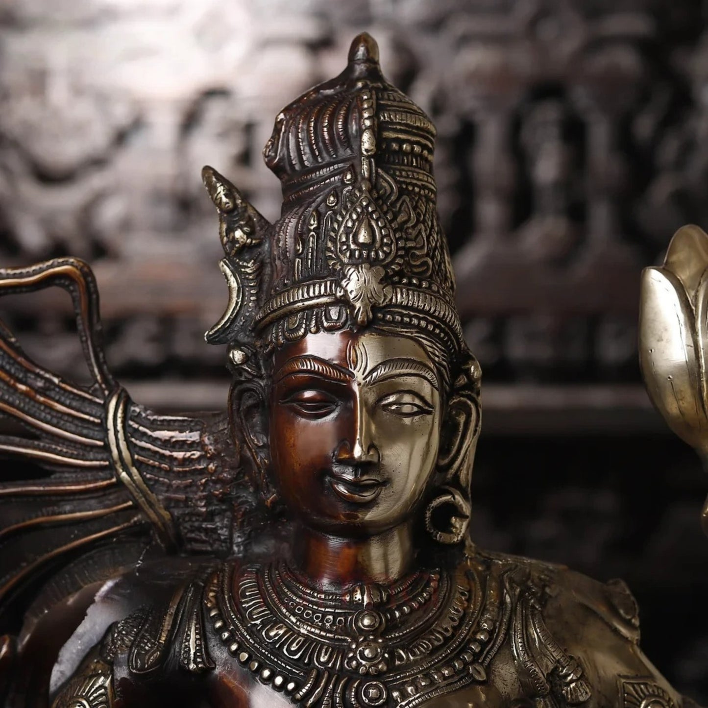 Brass Aardhnareshwar Statue Weight 24.21 Kg And Height 38.5 Inch