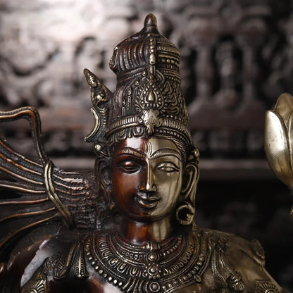 Brass Aardhnareshwar Statue Weight 24.21 Kg And Height 38.5 Inch