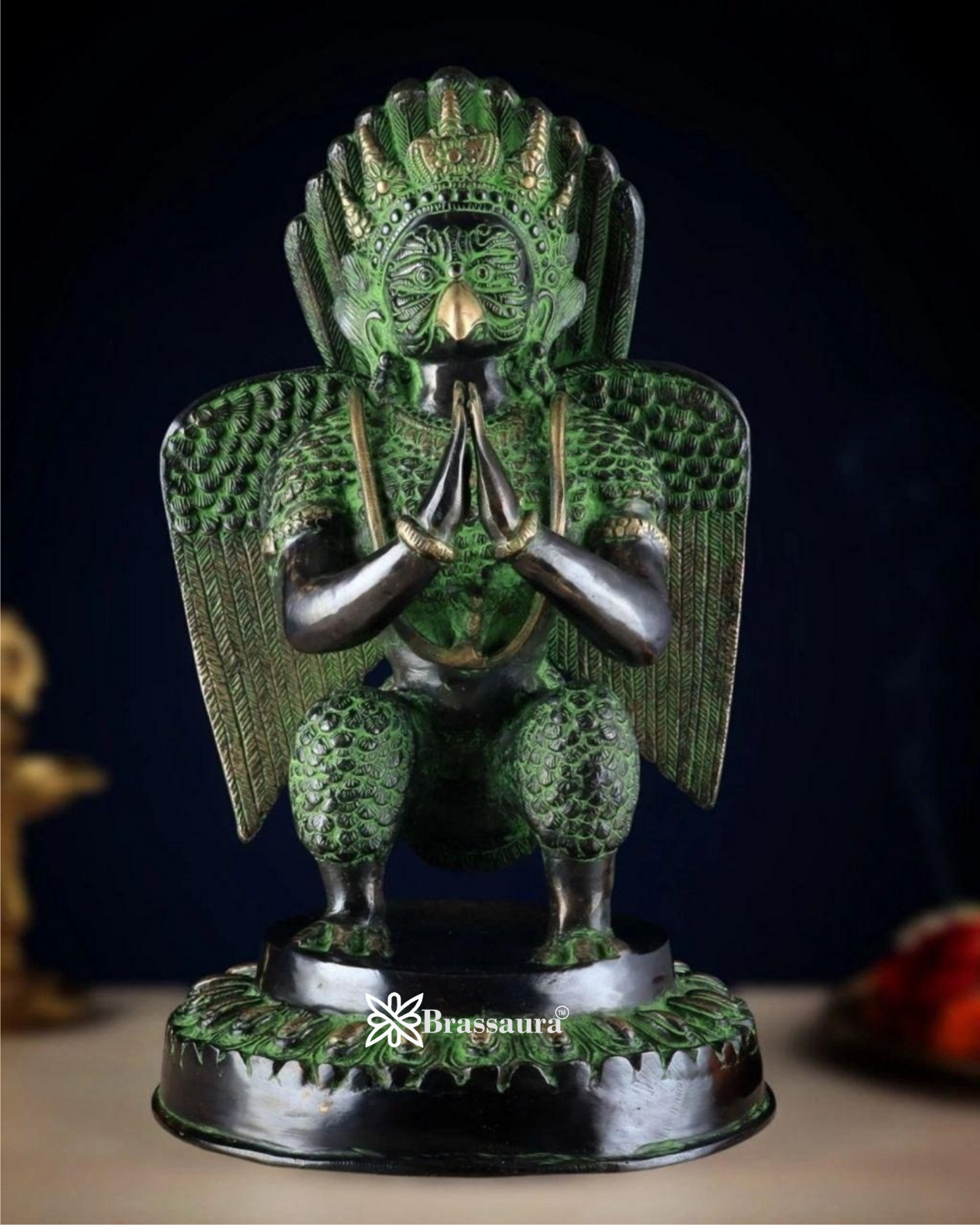 Black & Green Antique Brass Idol – Height 17 Inches, Weight 12.7 Kgs