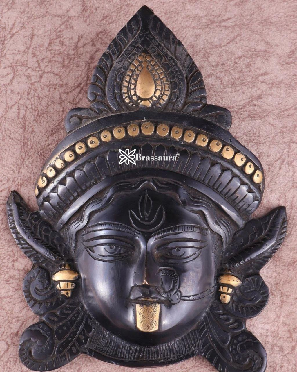 Brassaura™ Brass Goddess Durga Wall Mount – Height 10.5 Inches & Weight 2.2 Kgs
