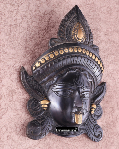 Brassaura™ Brass Goddess Durga Wall Mount – Height 10.5 Inches & Weight 2.2 Kgs