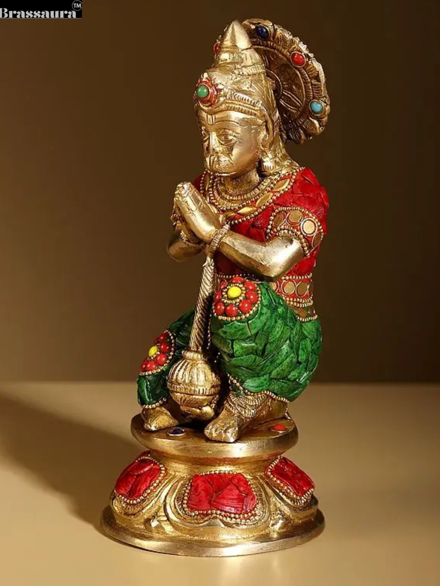 Brassaura™ 13" Shri Ram Darbar Brass Statue with Inlay Work | Height 33 cm | Weight 9.39 Kg