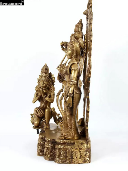 Brassaura™ 25" Ayodhya Rama Darbar Brass Statue | Height 25.59 Inches | Weight 35 Kg | Handmade Brass Idol