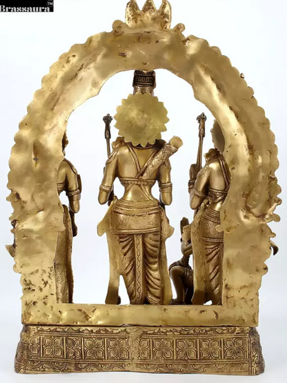 Brassaura™ 25" Ayodhya Rama Darbar Brass Statue | Height 25.59 Inches | Weight 35 Kg | Handmade Brass Idol