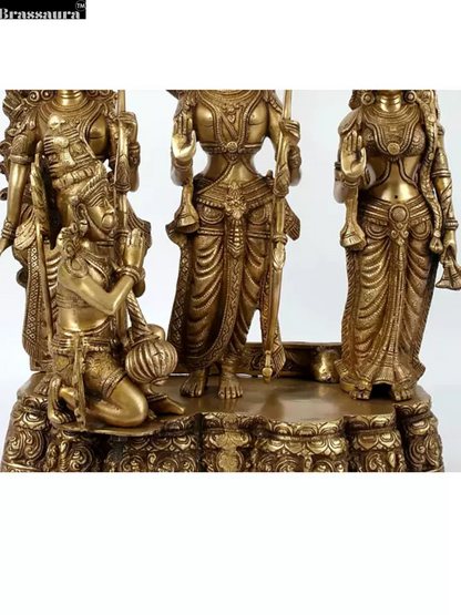 Brassaura™ 25" Ayodhya Rama Darbar Brass Statue | Height 25.59 Inches | Weight 35 Kg | Handmade Brass Idol