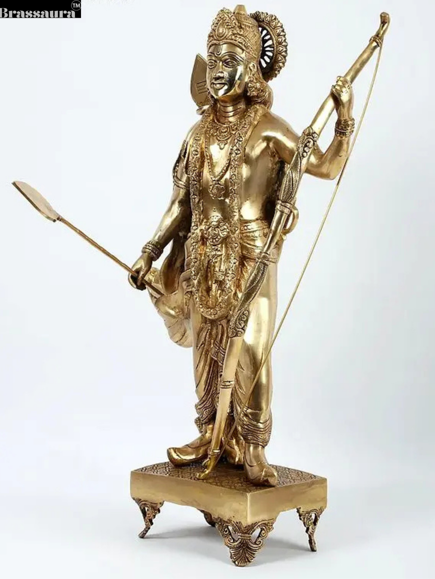 Brassaura™ Brass Ram Statue – Height 68.5 cm (26.97 Inches) | Weight 15.80 Kgs