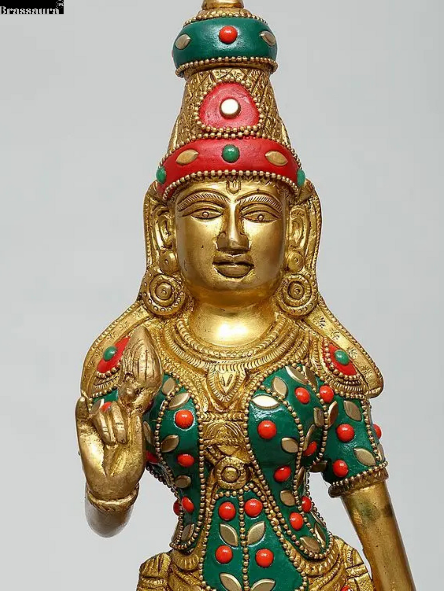 Brassaura™ Brass Ram Darbar Statue Set – Rama, Sita, Lakshman & Hanuman | Height 18 Inches (Rama) | Pure Brass Idols for Temples & Home Decor