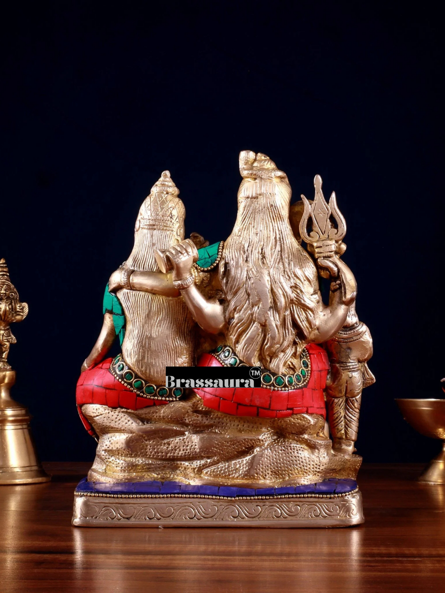 Brassaura™ Brass Shiv Parivaar with Shiv Lingam | Height 8 Inches | Weight 3.5 Kgs | Spiritual Home Decor