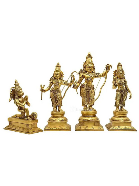 Brassaura™ 23" Shri Ram Darbar Brass Idol | Handmade Statue | Made in India | Weight 34 Kg