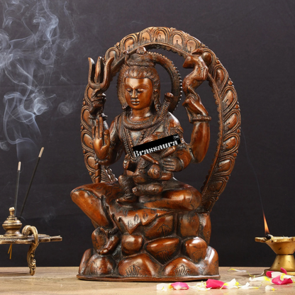 Brassaura™ Pure Brass Lord Ganesha on Shiva’s Lap | Height 12 Inches | Weight 4 Kgs | Spiritual Home Decor