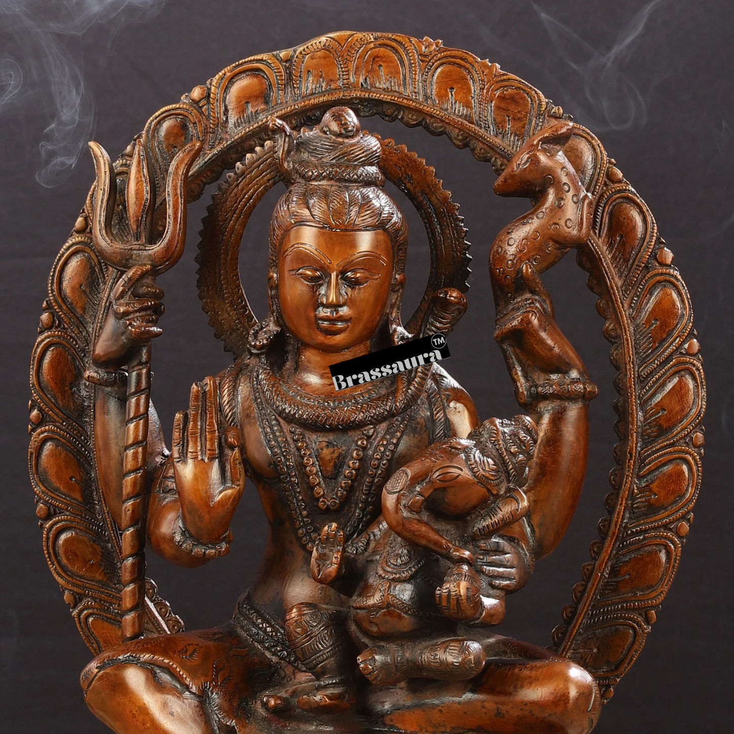 Brassaura™ Pure Brass Lord Ganesha on Shiva’s Lap | Height 12 Inches | Weight 4 Kgs | Spiritual Home Decor