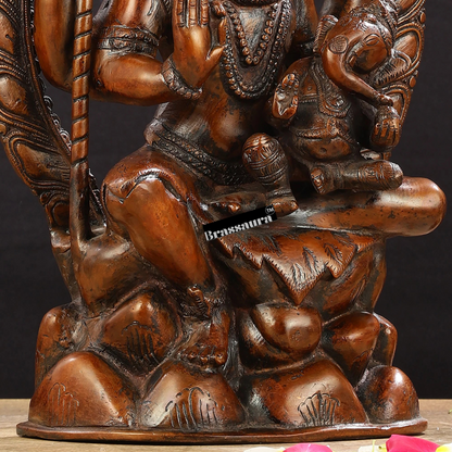 Brassaura™ Pure Brass Lord Ganesha on Shiva’s Lap | Height 12 Inches | Weight 4 Kgs | Spiritual Home Decor