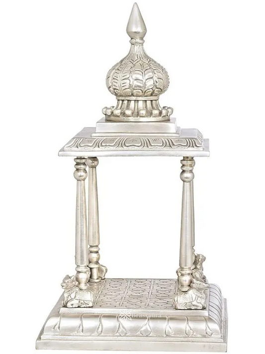 Brassaura™ Handcrafted Brass Temple Statue – Height 13.5 Inches & Weight 3.9 Kgs | Traditional Devotional