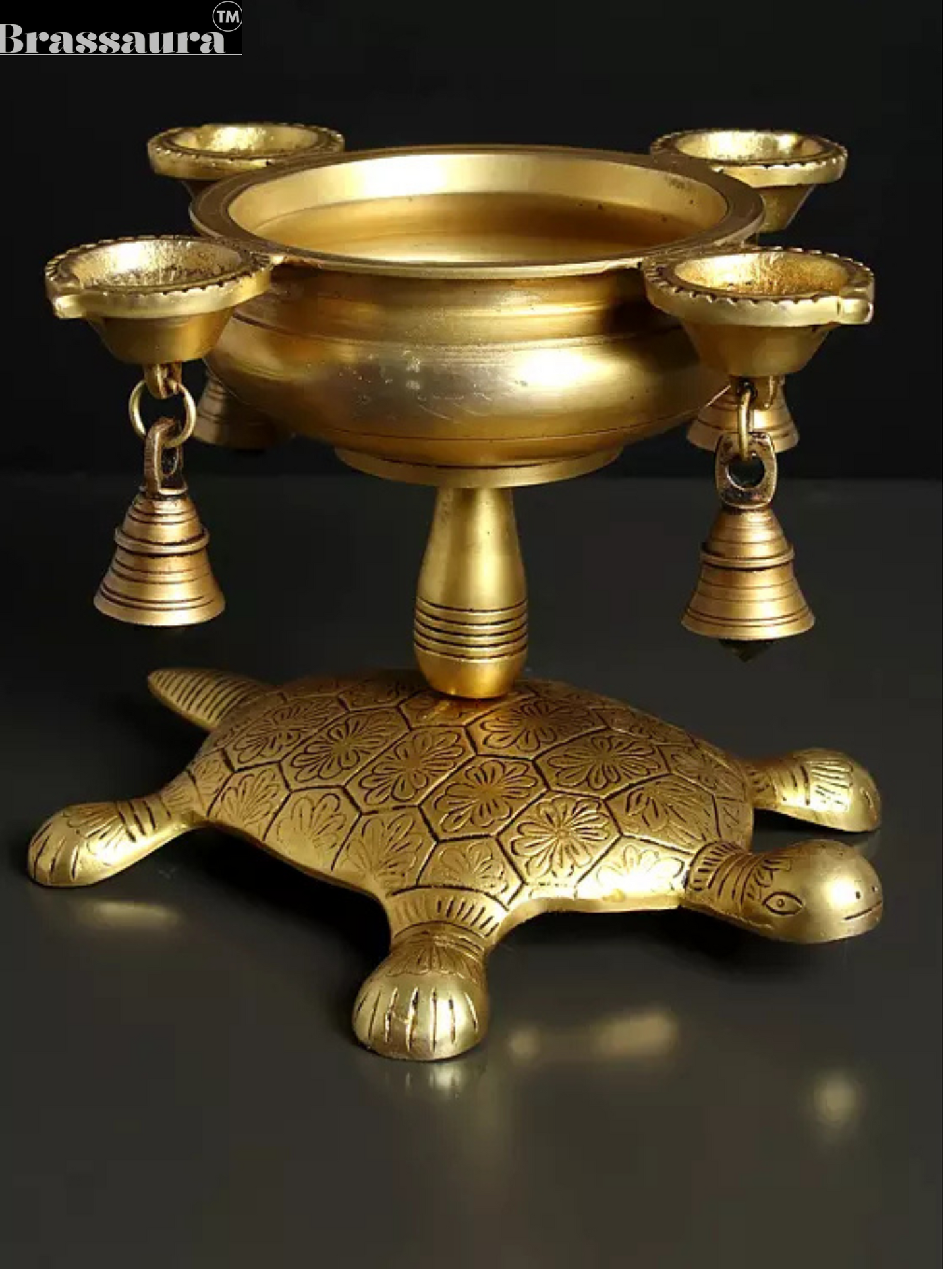 Brassaura™ Handcrafted Brass Urli Bowl – Height 7.5 Inches & Weight 3.65 Kgs | Traditional Home Décor