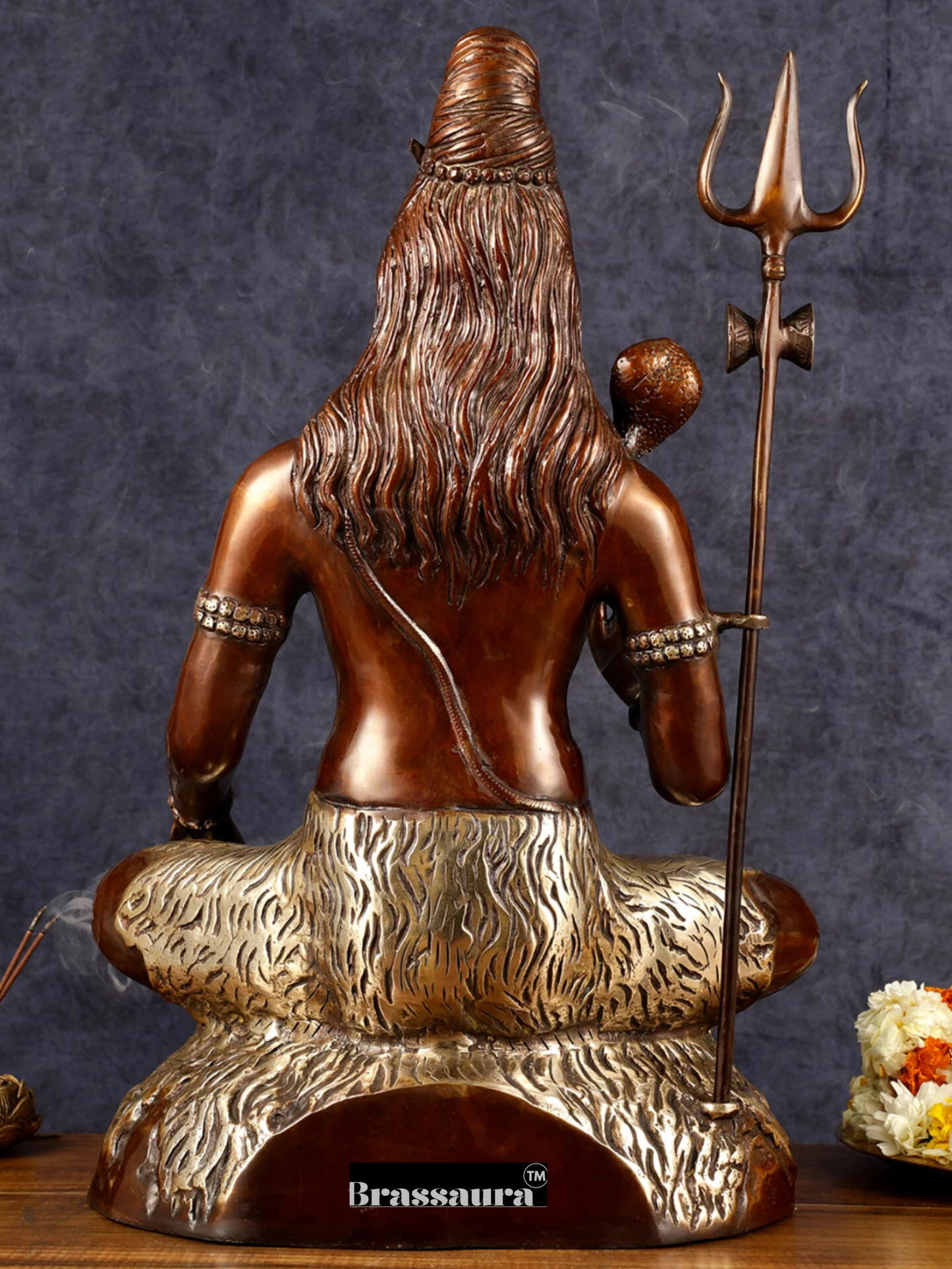 Brassaura™ Brass Shiva Idol – Height 24 Inches & Weight 16 Kgs | Spiritual Home Décor