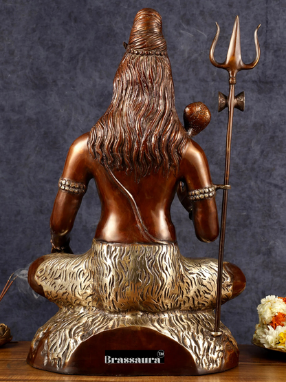 Brassaura™ Brass Shiva Idol – Height 24 Inches & Weight 16 Kgs | Spiritual Home Décor