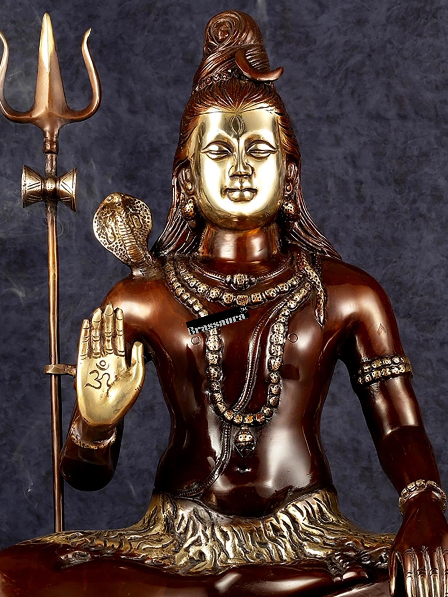 Brassaura™ Brass Shiva Idol – Height 24 Inches & Weight 16 Kgs | Spiritual Home Décor