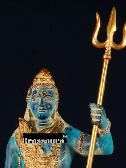Brassaura™ Brass Shiva Idol – Height 18 Inches & Weight 6 Kgs | Hindu God Statue