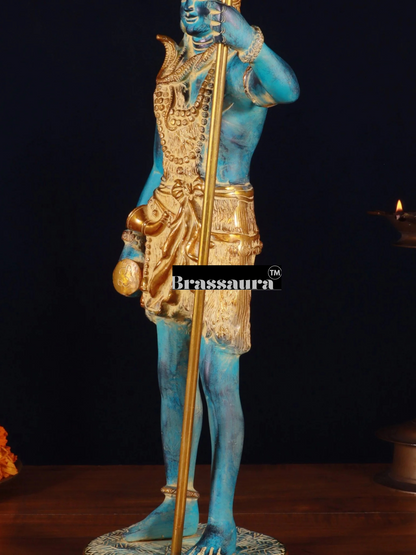 Brassaura™ Brass Shiva Idol – Height 18 Inches & Weight 6 Kgs | Hindu God Statue