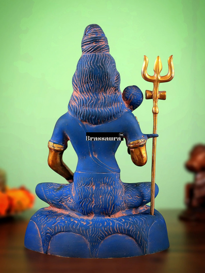 Brassaura™ Brass Shiva Idol – Height 13 Inches & Weight 4.3 Kgs | Meditation Room Accent