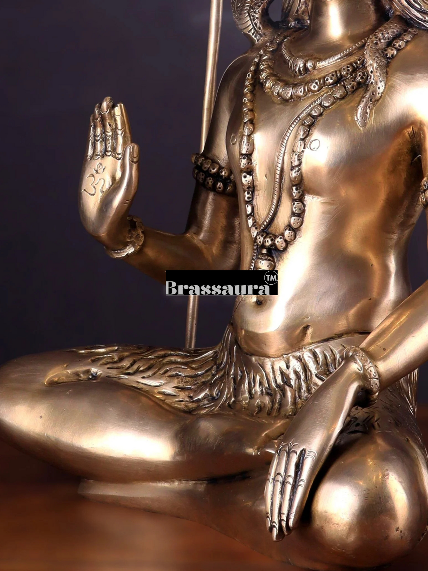 Brassaura™ Brass Shiva Idol – Height 20 Inches & Weight 12 Kgs | Meditation Room Accent