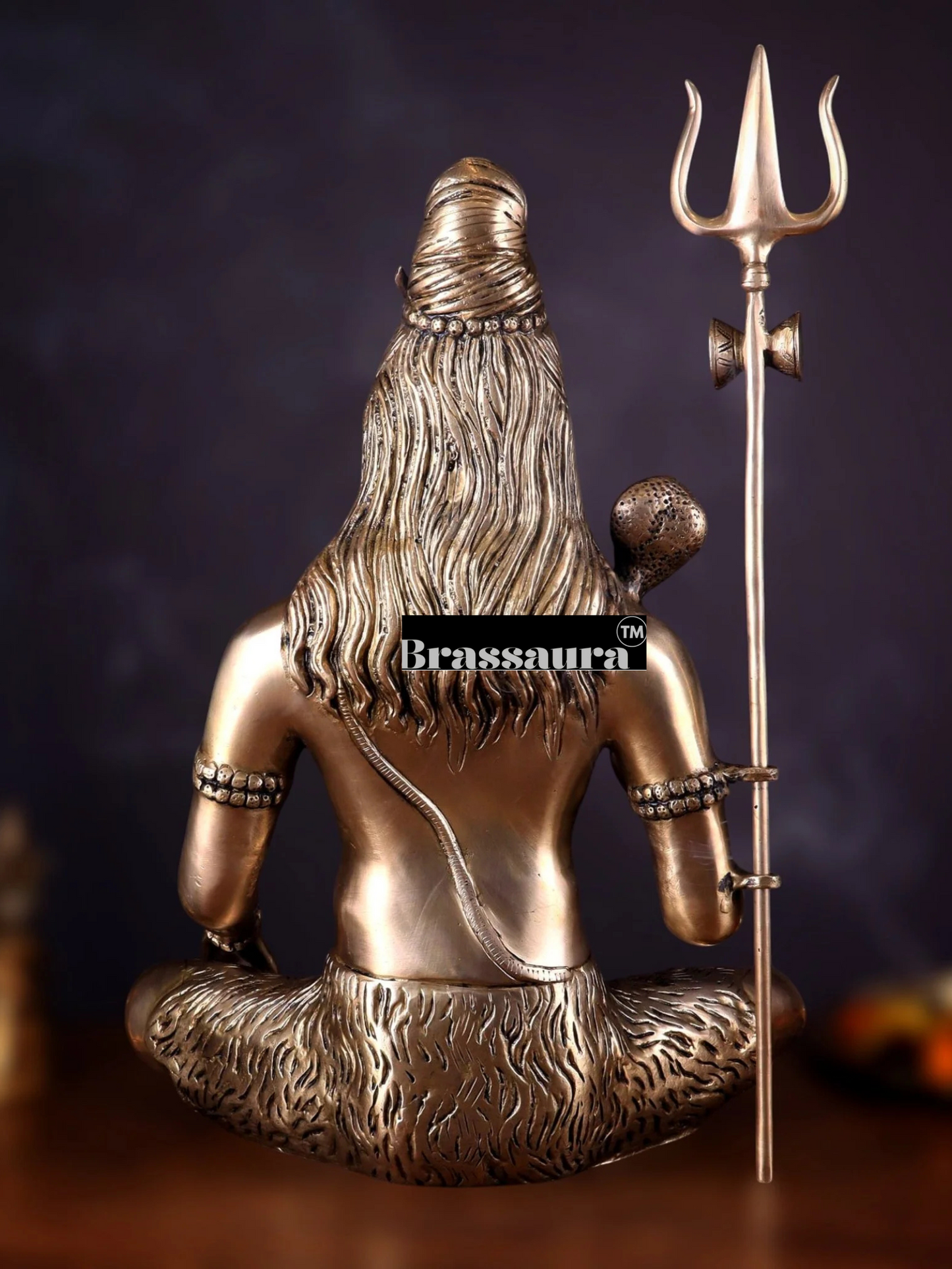 Brassaura™ Brass Shiva Idol – Height 20 Inches & Weight 12 Kgs | Meditation Room Accent