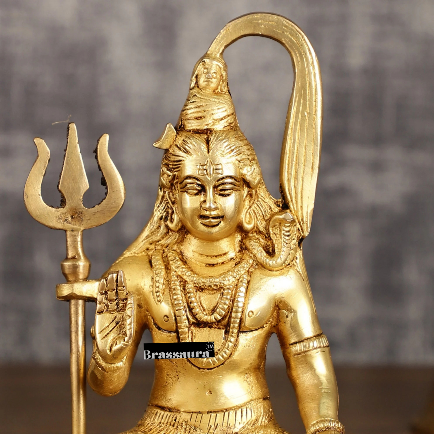 Brassaura™ Brass Shiva Idol – Height 7 Inches & Weight 1.3 Kgs | Traditional Pooja Décor