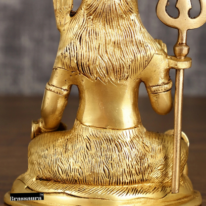 Brassaura™ Brass Shiva Idol – Height 7 Inches & Weight 1.3 Kgs | Traditional Pooja Décor