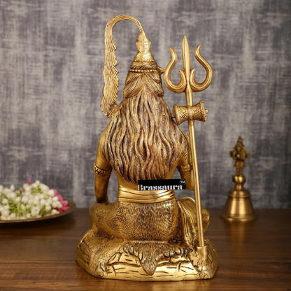Brassaura™ Brass Shiva Idol – Height 14 Inches & Weight 7.4 Kgs | Cultural Home Décor