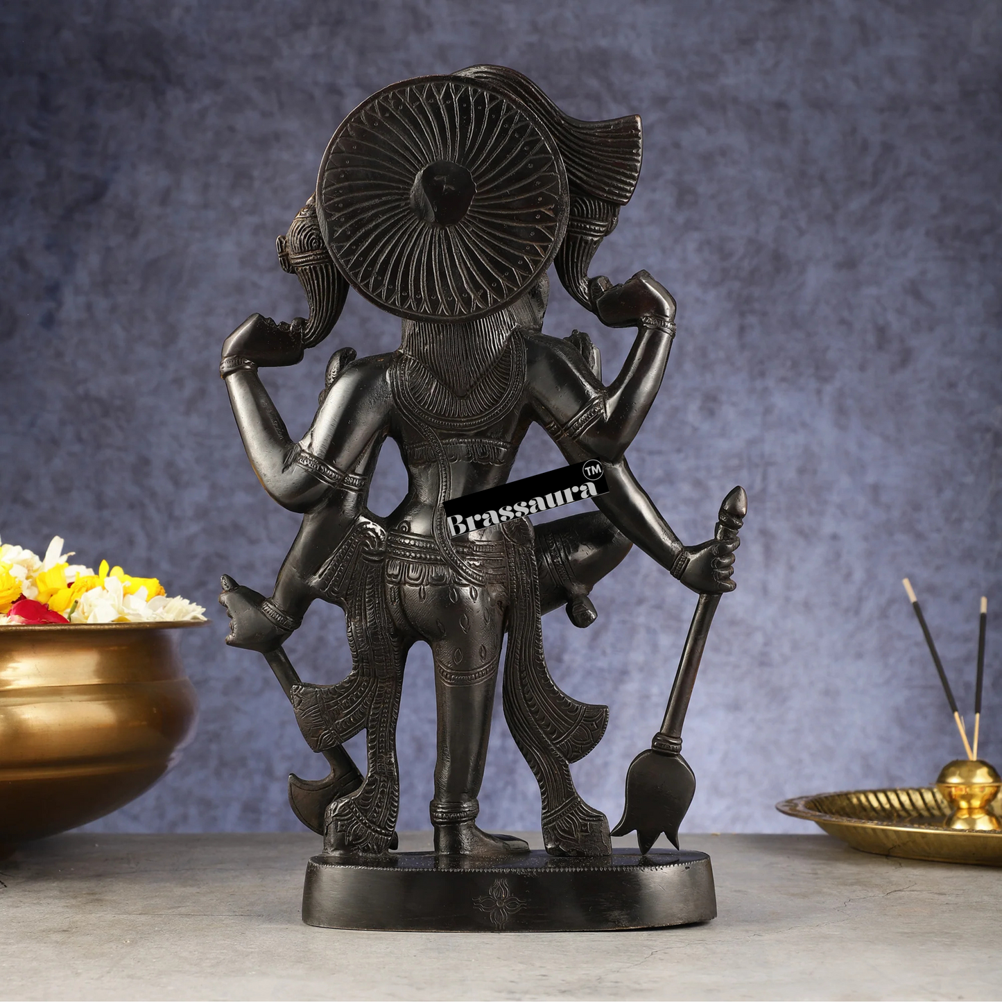 Brassaura™ Brass Shiva Idol – Height 13 Inches & Weight 5 Kgs | Meditation Room Accent