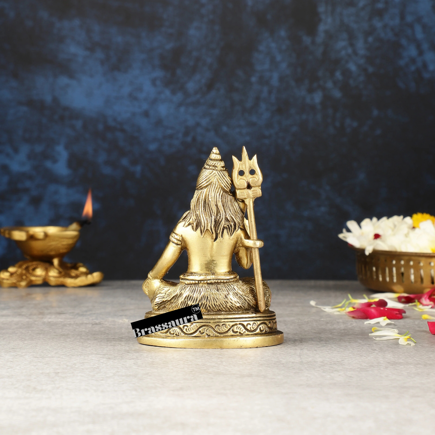 Brassaura™ Brass Shiva Idol – Height 4 Inches & Weight 0.560 Kgs | Classic Indian Décor