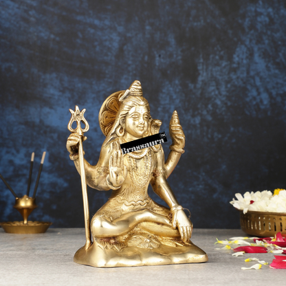 Brassaura™ Brass Shiva Idol – Height 6.5 Inches & Weight 1 Kgs | Classic Indian Décor