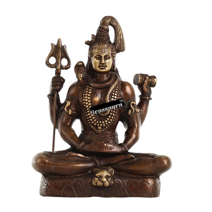 Brassaura™ Brass Shiva Idol – Height 8.5 Inches & Weight 2.6 Kgs | Temple & Home Accent