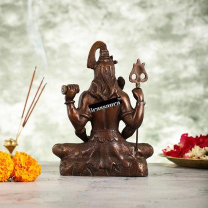 Brassaura™ Brass Shiva Idol – Height 8.5 Inches & Weight 2.6 Kgs | Temple & Home Accent