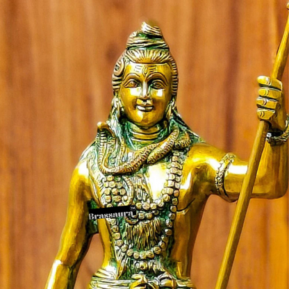 Brassaura™ Brass  Standing Shiva Idol – Height 18 Inches & Weight 6 Kgs | Temple & Home Accent