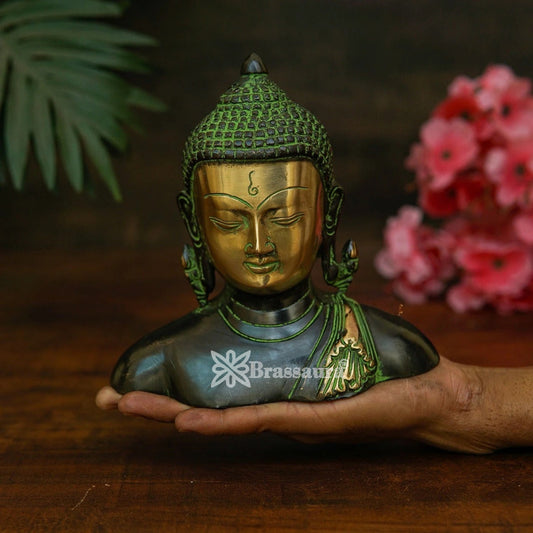 Brass Head Buddha Weight 1.6 kg & Height 6.5 Inch