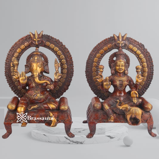 Brass Classic Lakshmi Ganesh Weight 16 Kg & Height 15 Inch